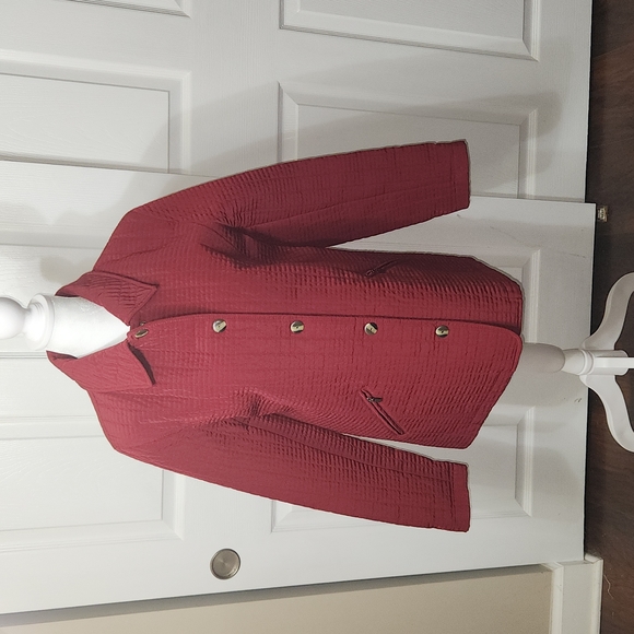 GALLERY WOMENS QUILTED JACKET DEEP RED COLOR SIZE S - Picture 3 of 12